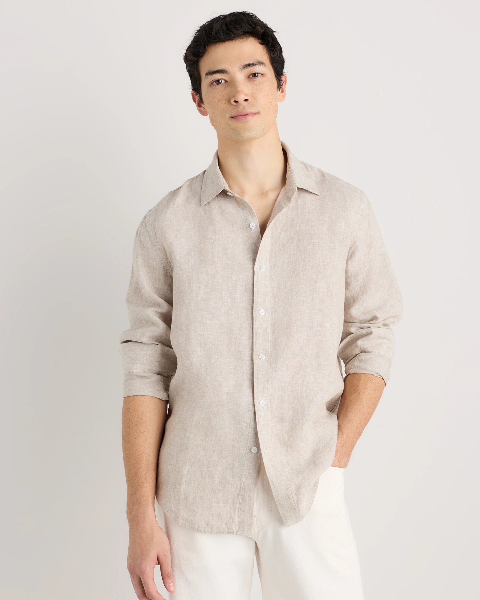 100% European Linen Long Sleeve Shirt